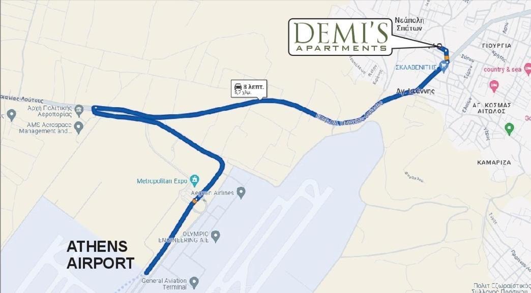 Demi'S Apartments Near Athen'S Airport Луца Экстерьер фото